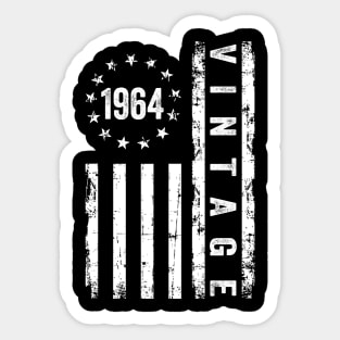 60 Years Old Gifts Vintage 1964 American Flag 60th Birthday Sticker